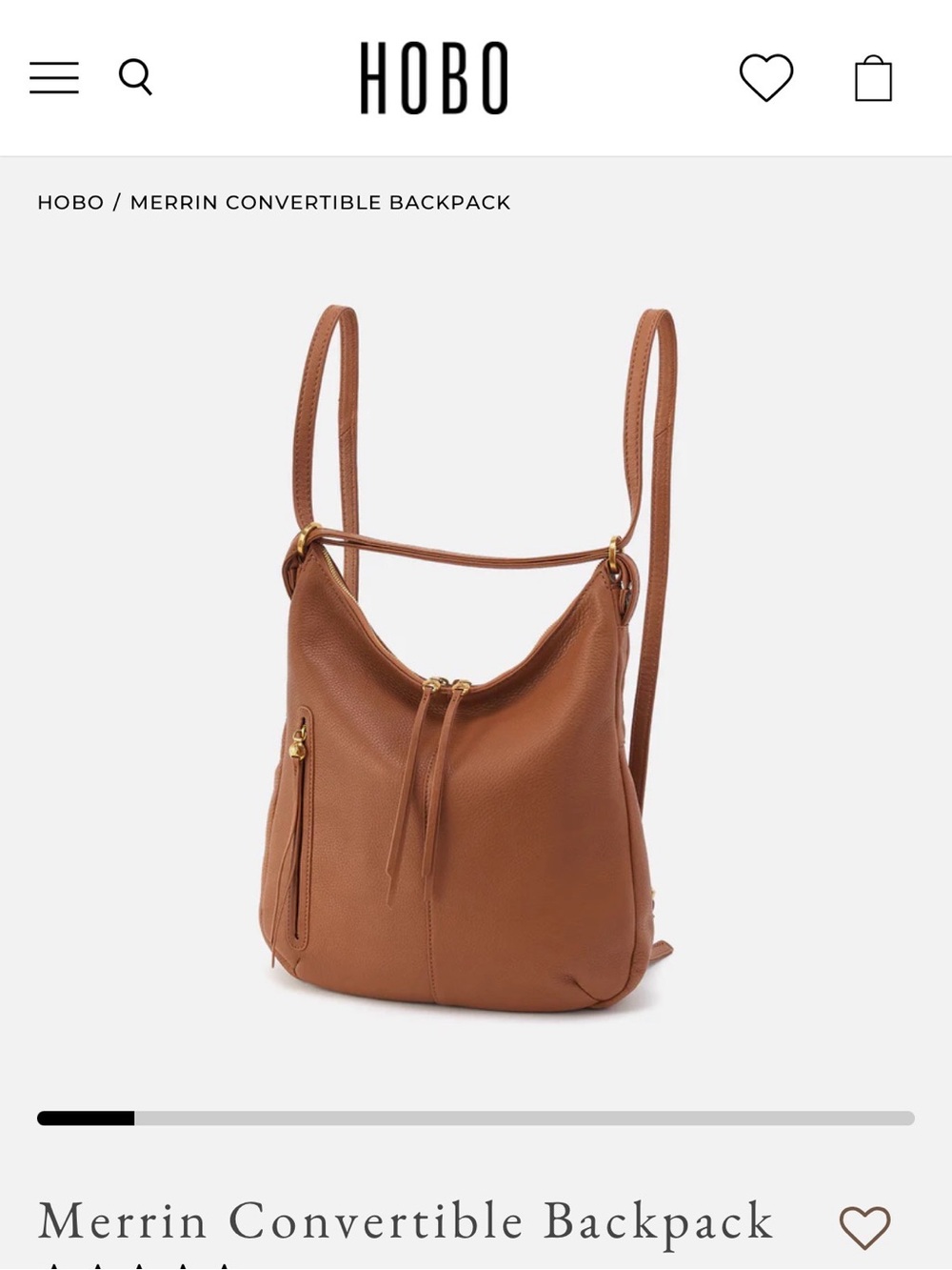 HOBO Merrin Convertible Backpack in Chestnut